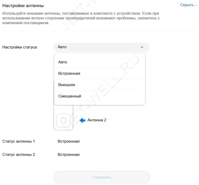 Настройка антенны
