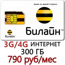 Безлимитный Билайн 790 руб/мес. 300 ГБ