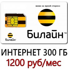 Безлимитный Билайн 1200 руб/ мес. 300 ГБ