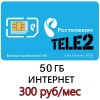 Безлимитный Интернет Ростелеком (50 ГБ в месяц) 300 руб/мес.