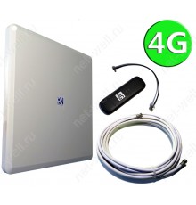 Комплект 4G 18 dB (4G антенна, кабели, 4G модем)